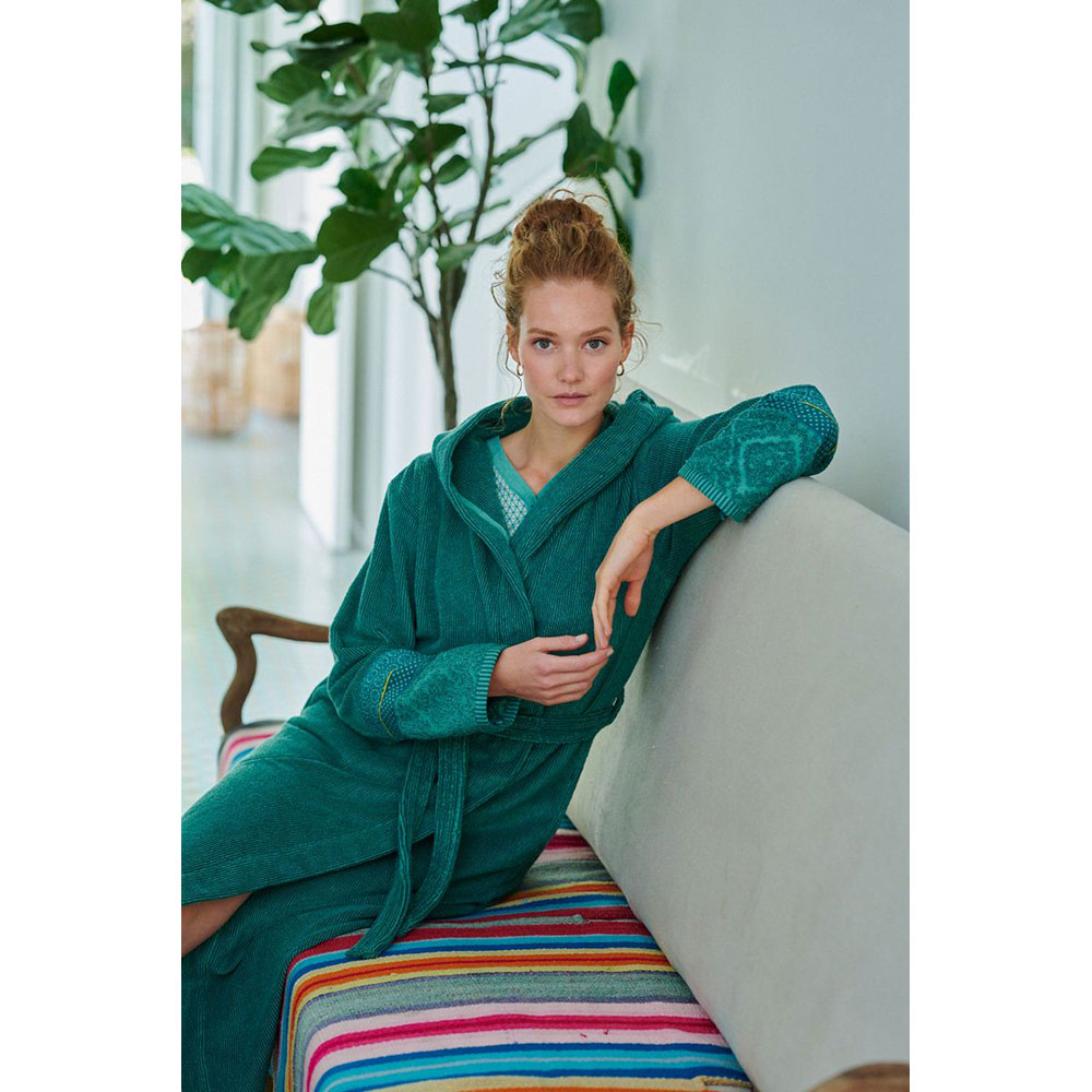 Peignoir capuche Soft Zellige Green Pip Studio