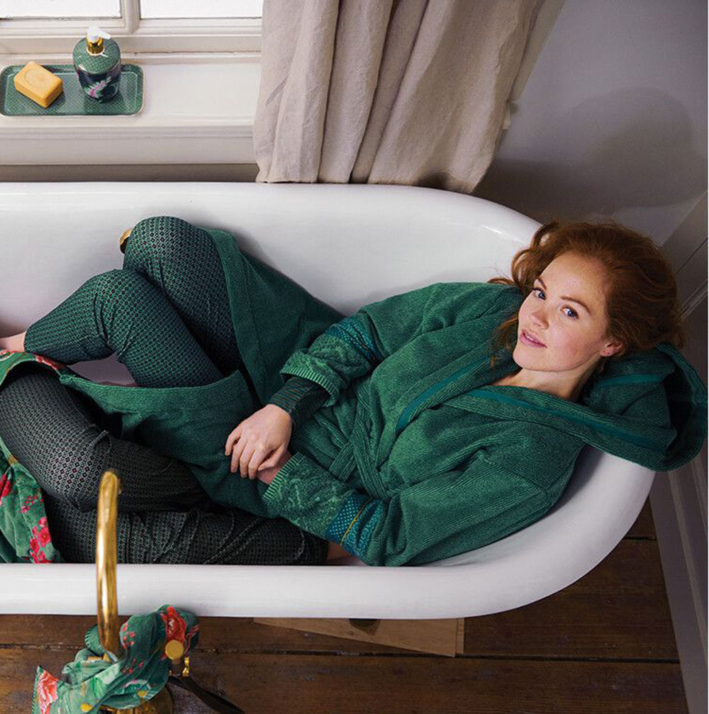 Peignoir capuche Soft Zellige Green Pip Studio