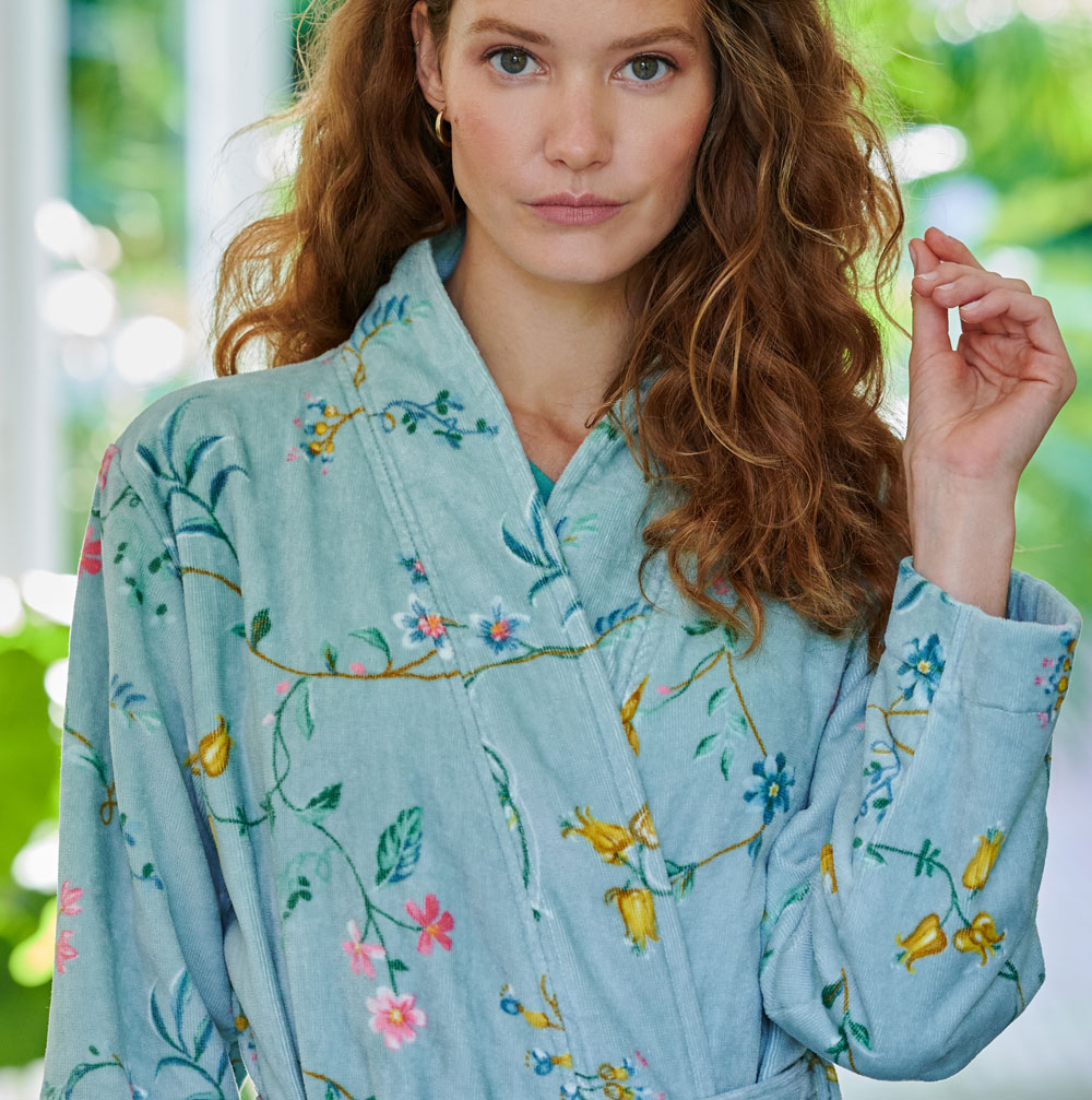 Peignoir Kimono Les Fleurs Blue Pip Studio