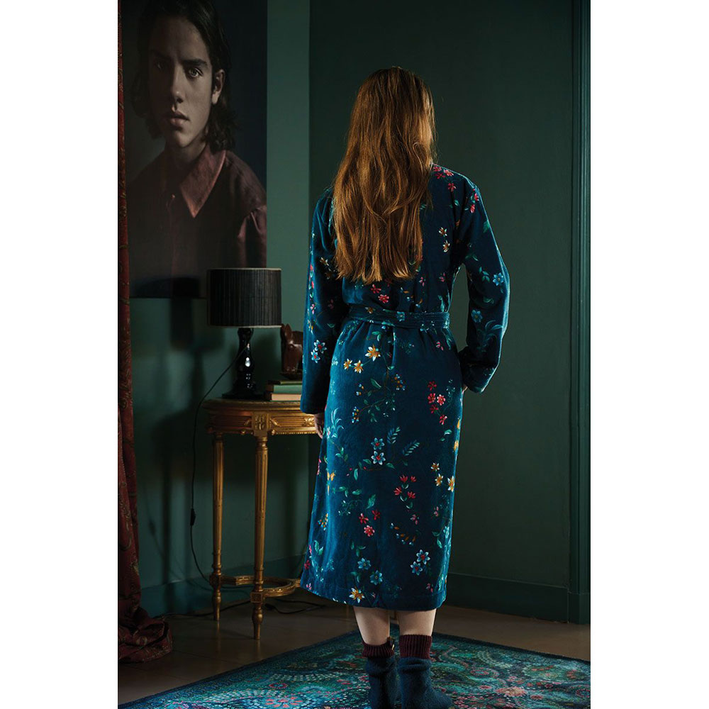 Peignoir Kimono Les Fleurs Dark Blue Pip Studio