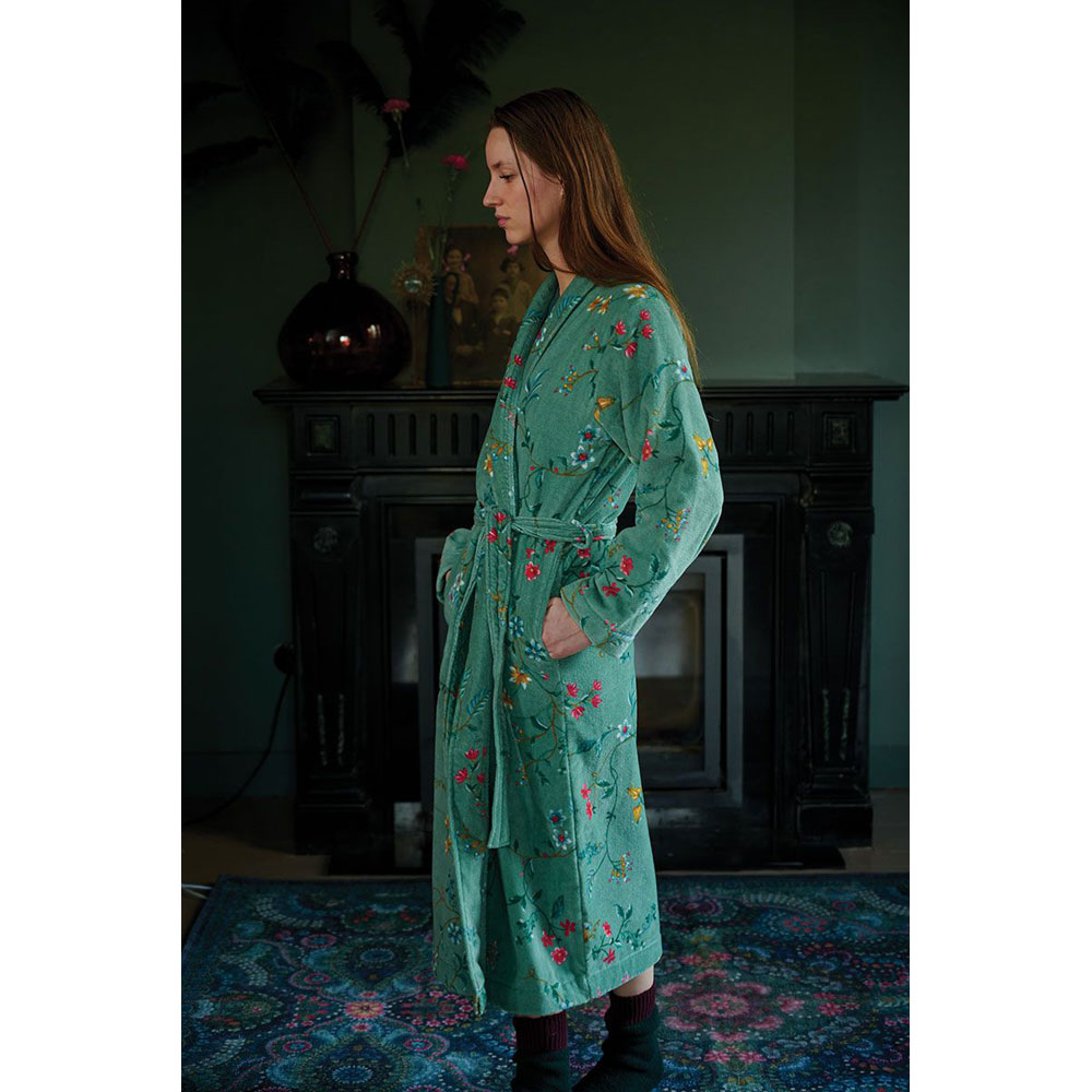 Peignoir Kimono Les Fleurs Green Pip Studio