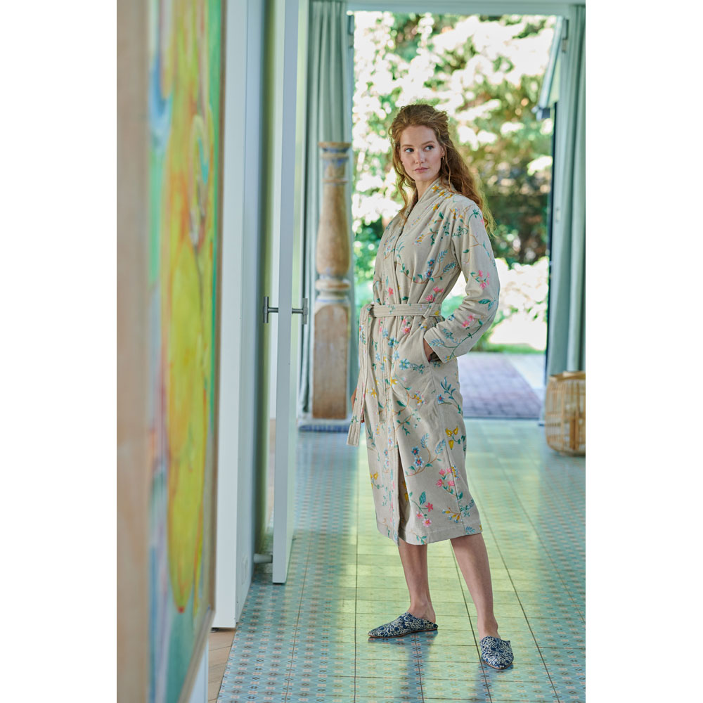 Peignoir Kimono Les Fleurs Kaki Pip Studio