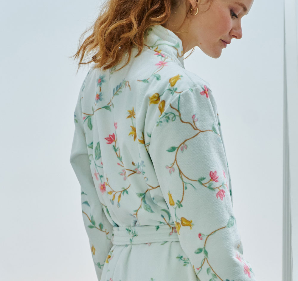 Peignoir Kimono Les Fleurs White Pip Studio