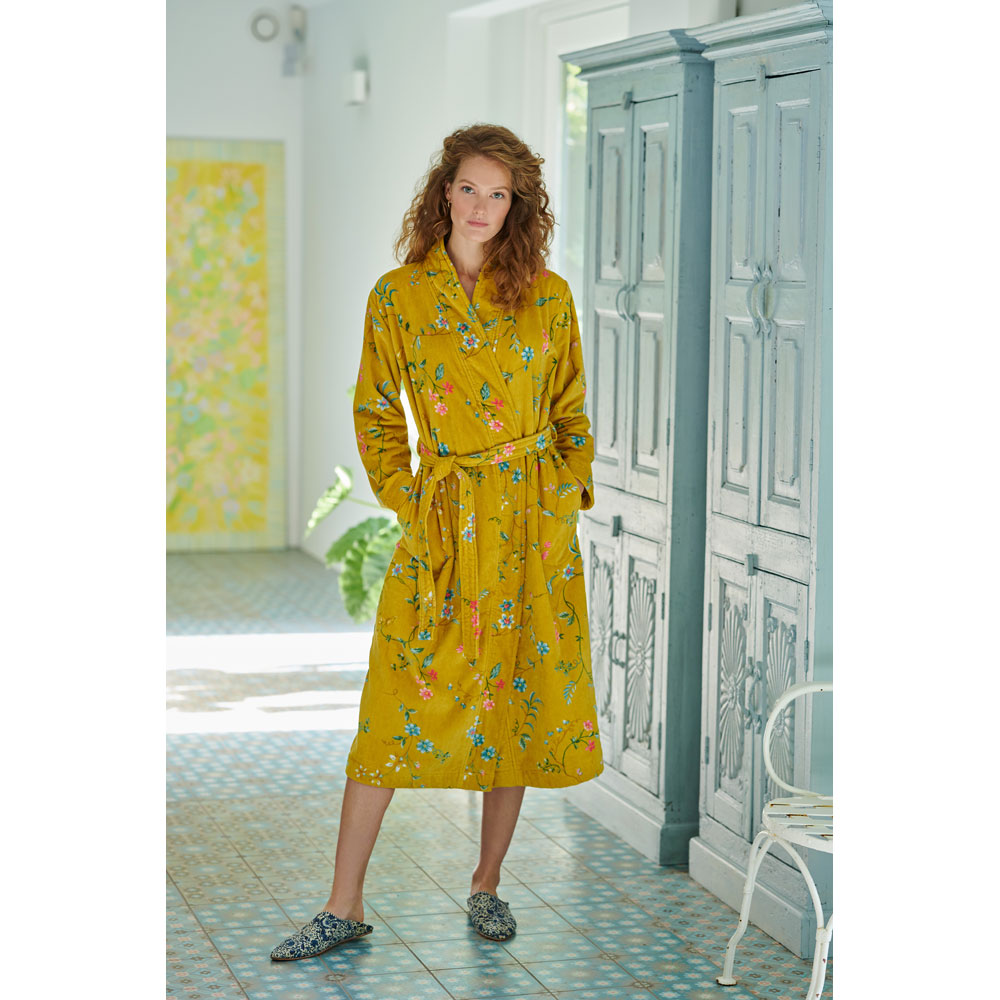 Peignoir Kimono Les Fleurs Yellow Pip Studio