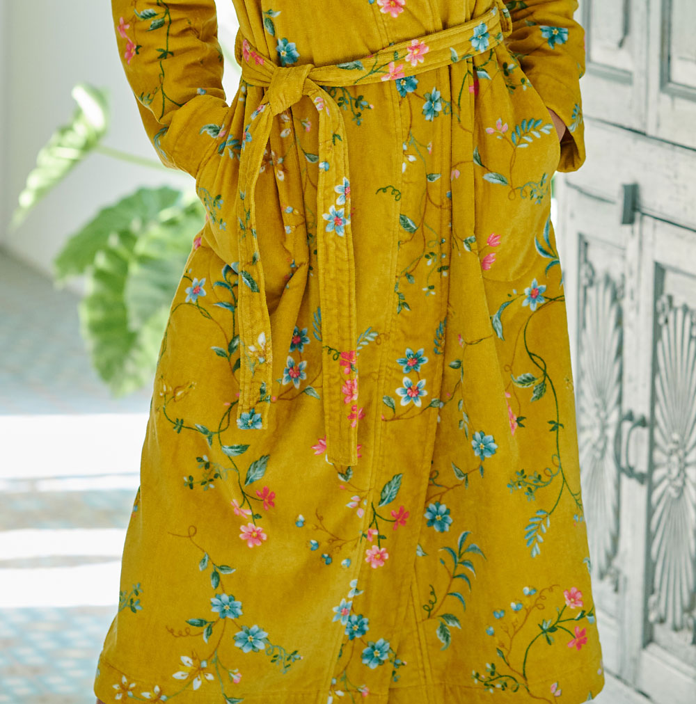 Peignoir Kimono Les Fleurs Yellow Pip Studio