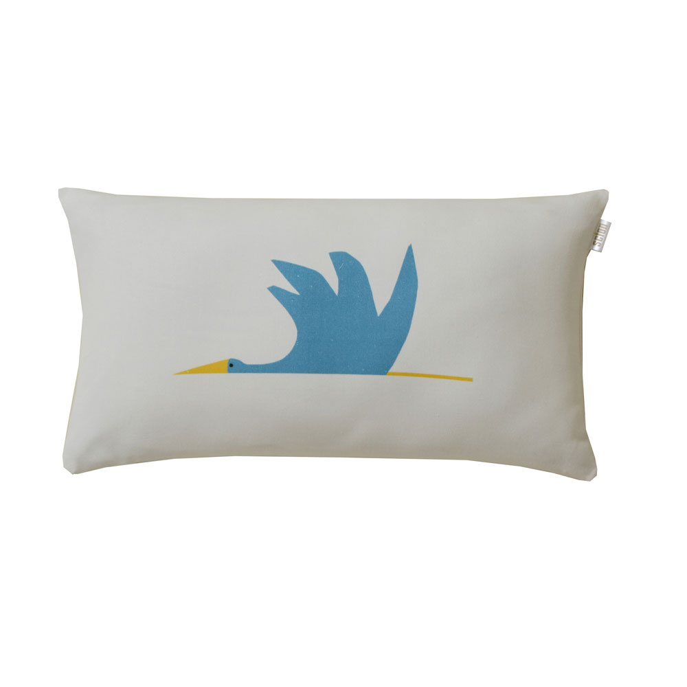 Coussin Cigogne Bleu Canard Scion Living