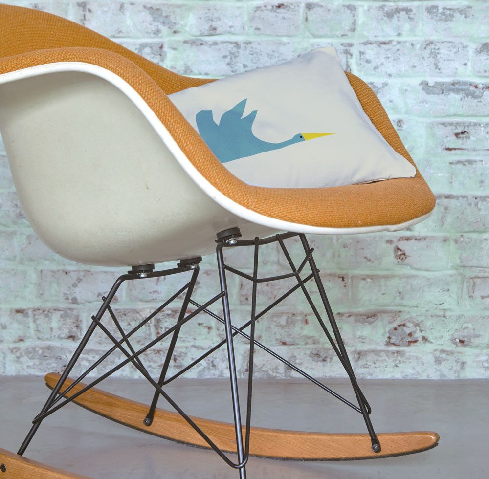 Coussin Cigogne Bleu Canard Scion Living