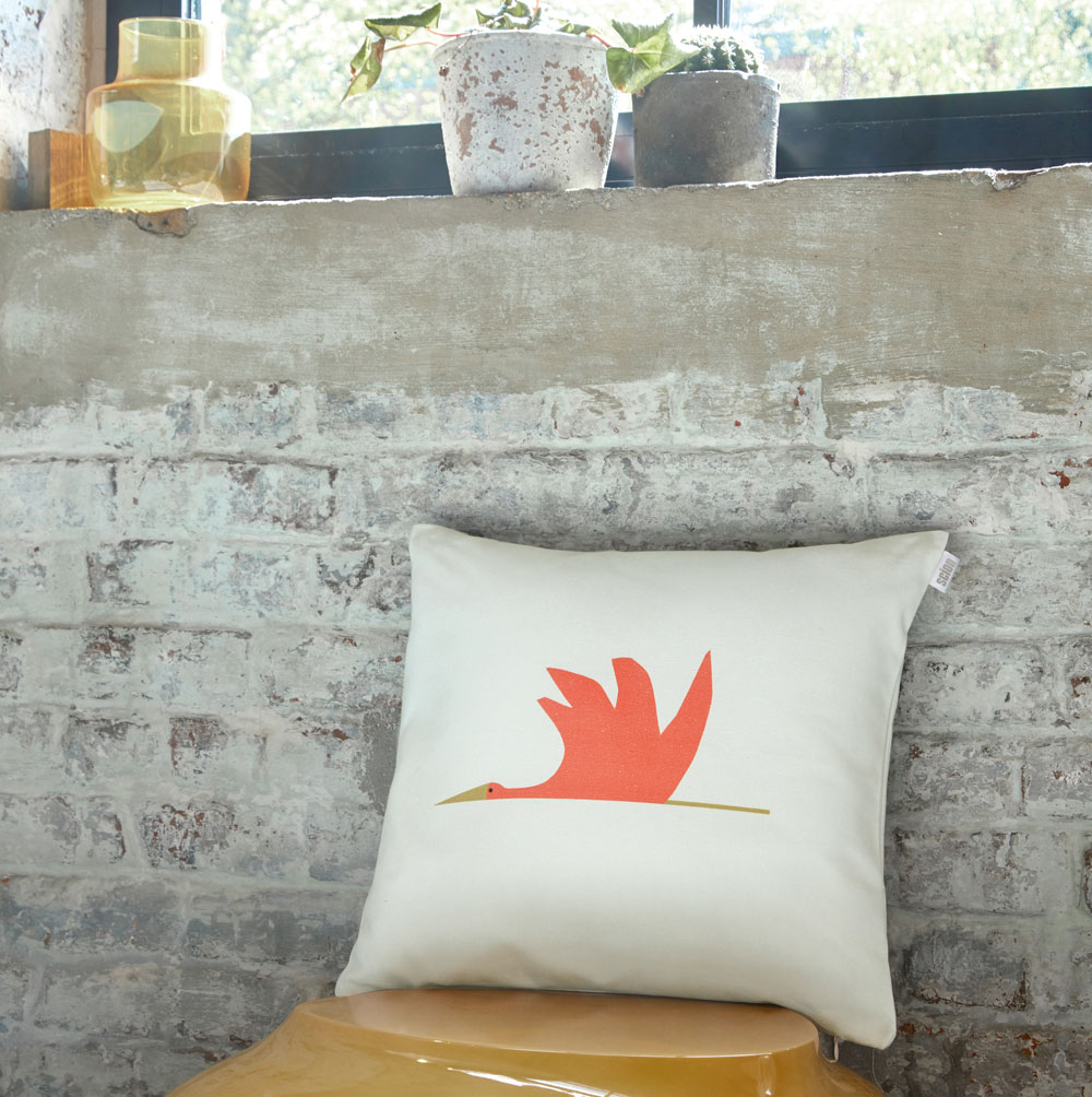 Coussin Cigogne Orange Scion Living