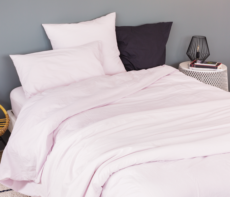 housse de couette rose poudre