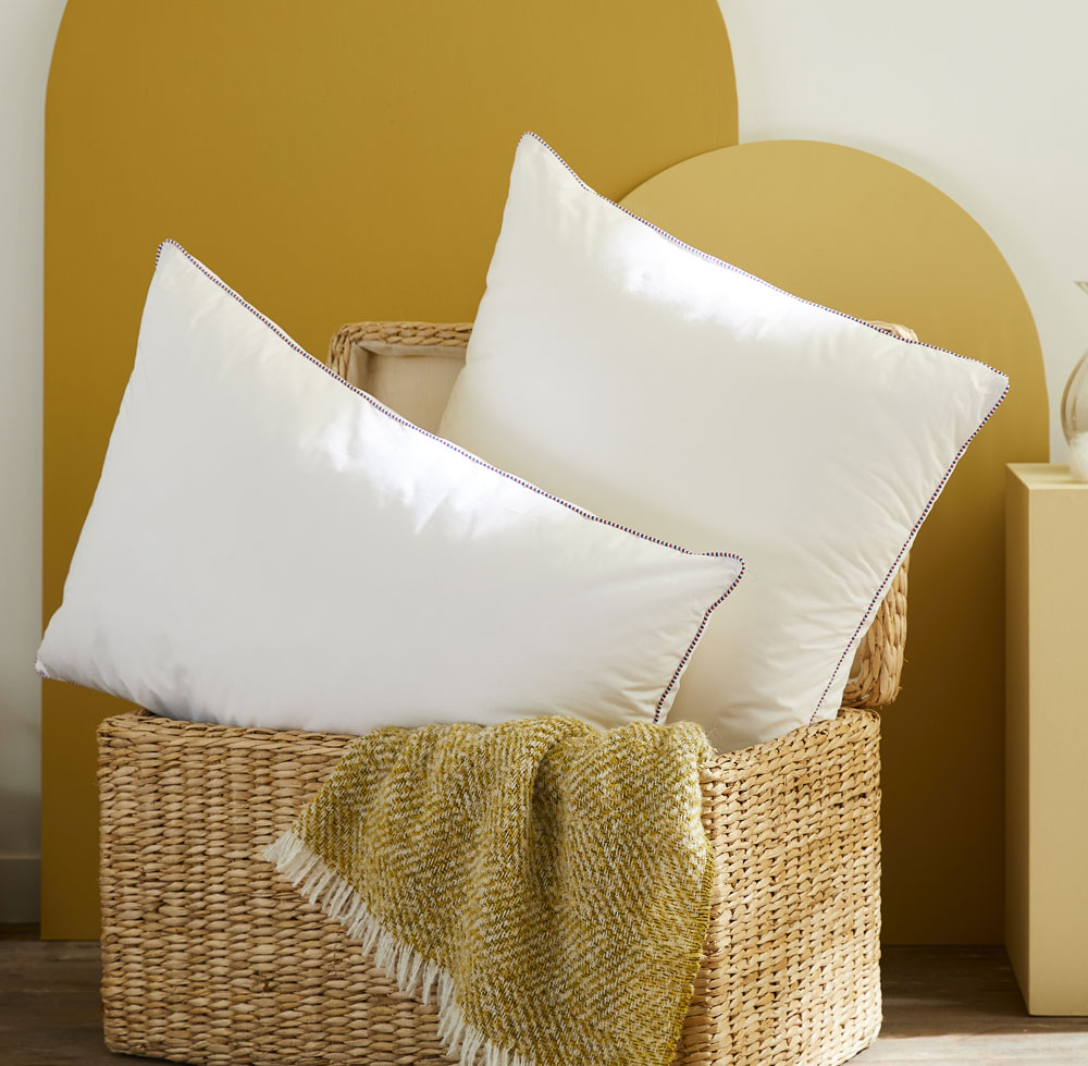 Oreiller Toison D'Or Percale De Coton - Traitement Ultrafresh - Taille 65x65 Cm - Confort Et Hygiène