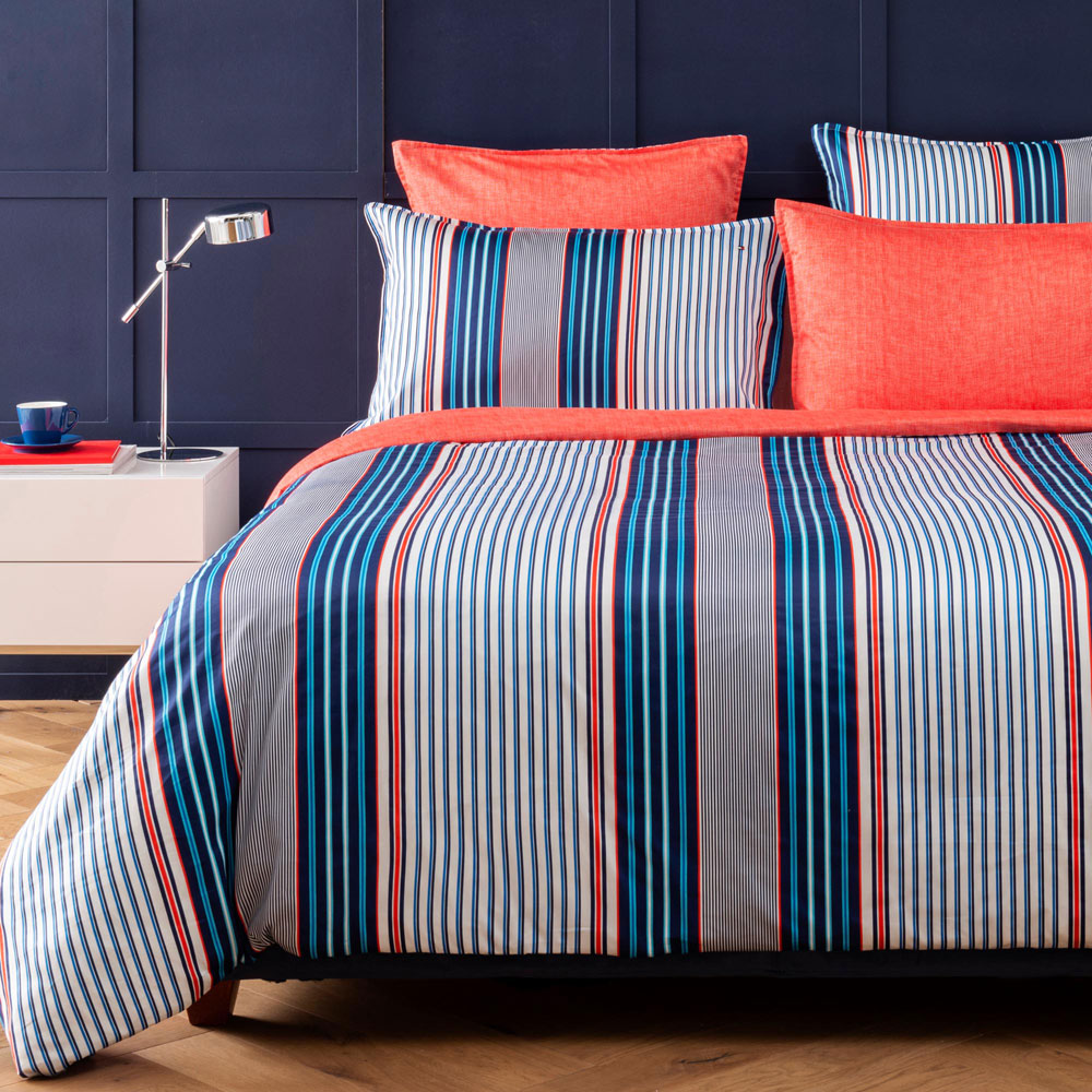 Housse de couette Rayure Papaya Tommy Hilfi­ger