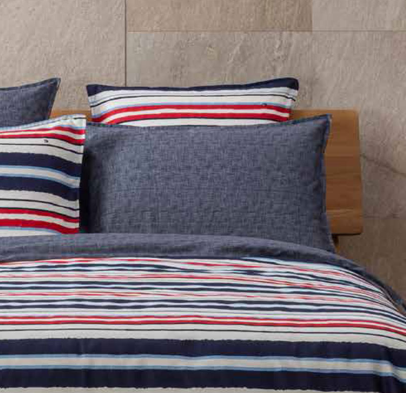 Tommy Hilfiger Housse de couette Rayure Aqua­rel­lées Wave satin