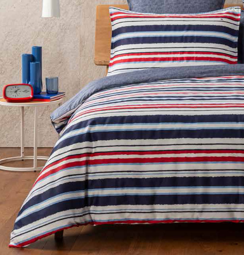 Tommy Hilfiger Housse de couette Rayure Aqua­rel­lées Wave satin
