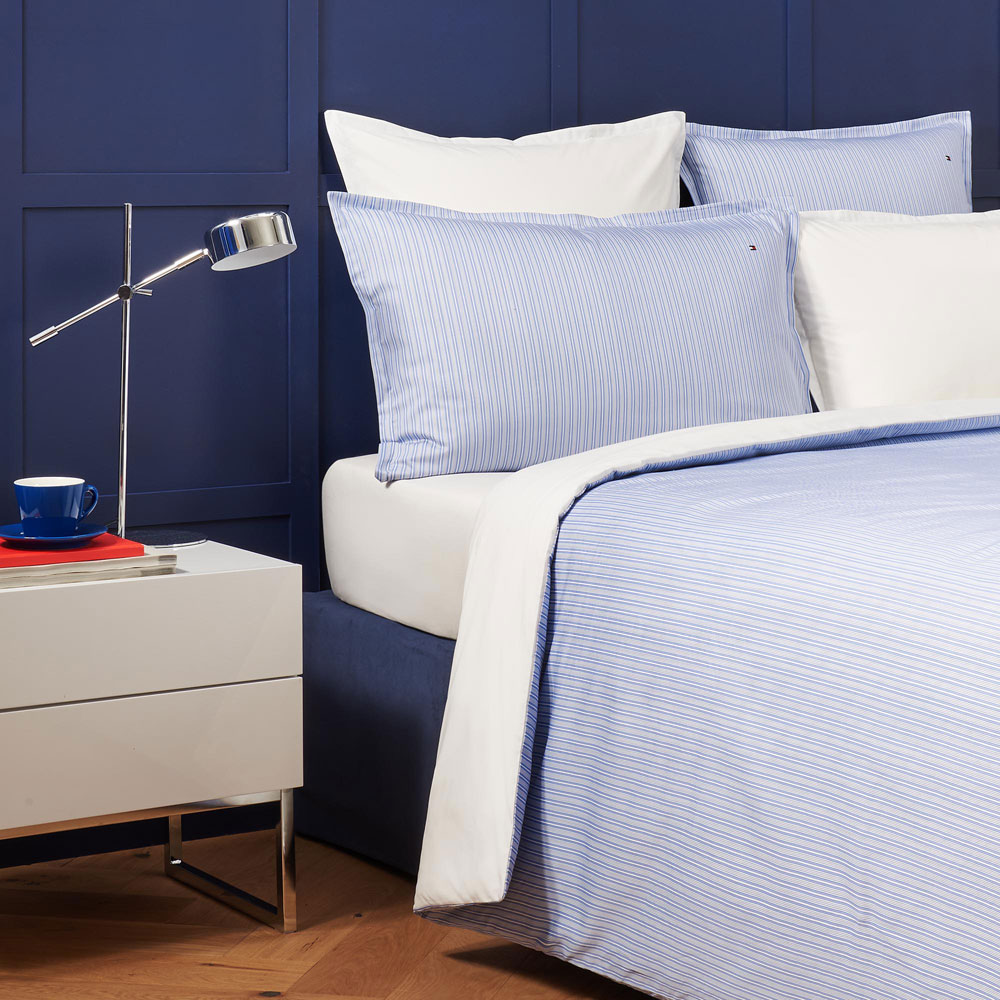 Tommy Hilfiger Housse de couette Rayures Raffi­née satincoton