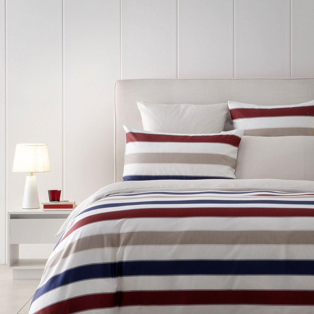Housse de couette Sharp Lines Deep Red Tommy Hilfi­ger