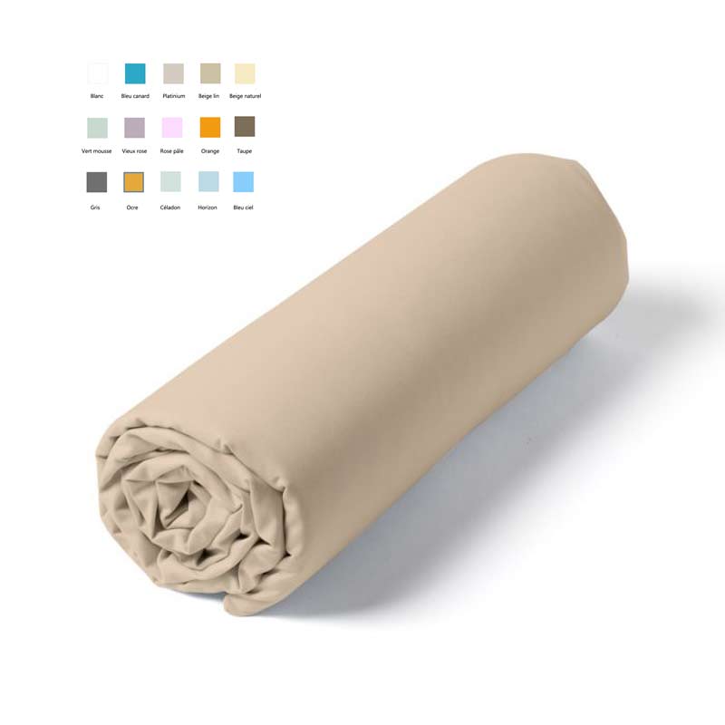 Drap housse Percale 80 fils/cm² 15 col. Tradi­tion des Vosges