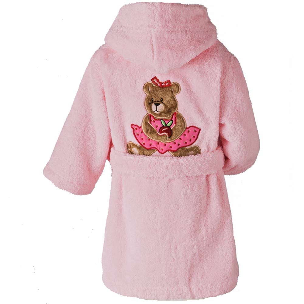 Peignoir capuche Ourson Girl Rose Tradi­tion des Vosges