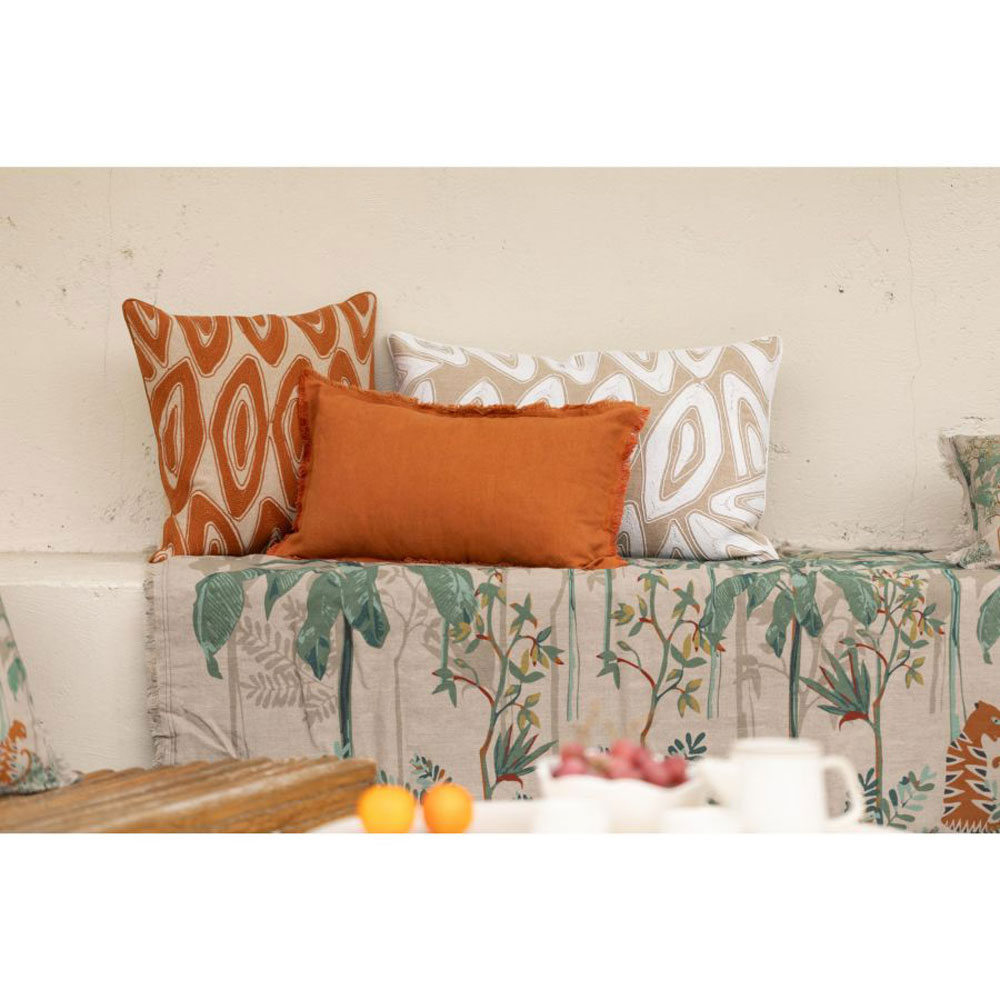 Coussin brodé Leya Cuivre Vivaraise