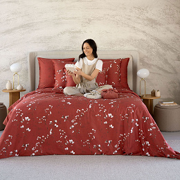 Housse de couette Mini­ma­liste Terra­cotta