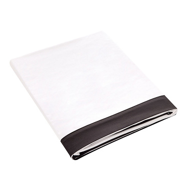 Drap plat Fontai­ne­bleau Blanc/Fusain Anne de Solène