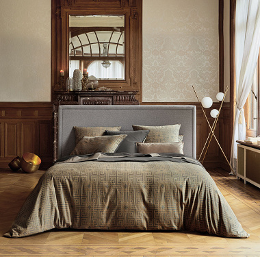 Housse de couette Tria­non Gris Anne de Solène