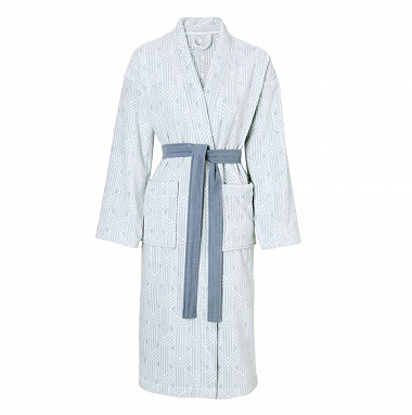 Peignoir Kimono Nouage Bleu/Blanc Anne de Solène