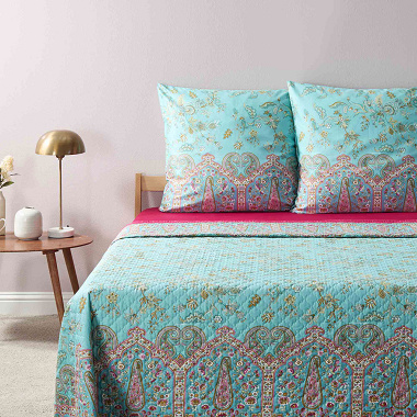 Couvre lit Indian Roses Turchese Bassetti