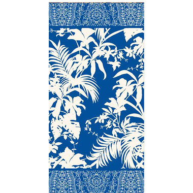 Drap de plage Ibis­cus Tattoo Bluette Bassetti