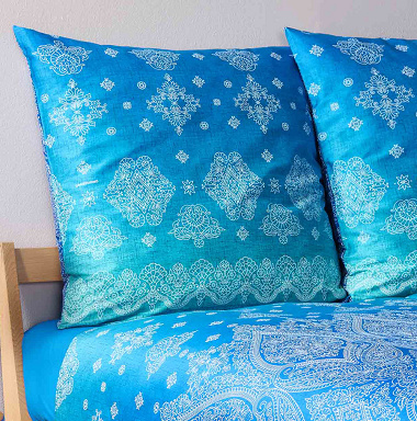Taies d’oreiller Kerala Blue Bassetti