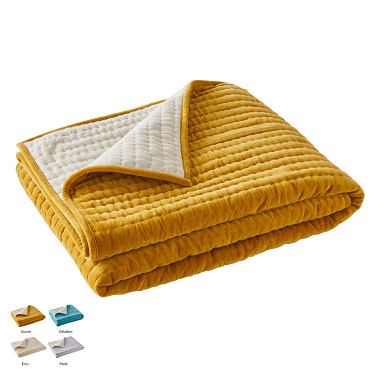 Couvre lit Tibet 4 col. Blanc des Vosges