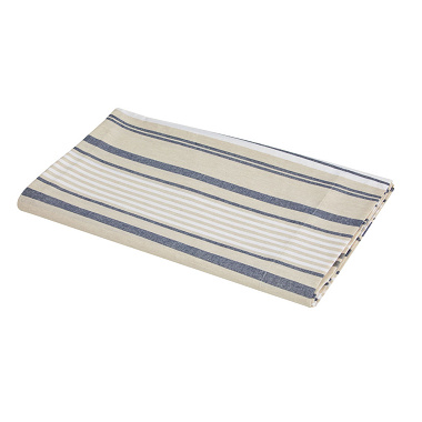 Drap plat Hori­zon Indigo Blanc des Vosges