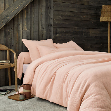 Housse de couette Cosy Rose thé Blanc des Vosges