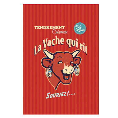 6 Torchons La vache qui rit rétro rouge Coucke