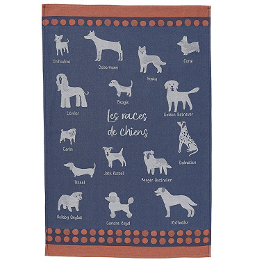 6 torchons les races de chiens Coucke