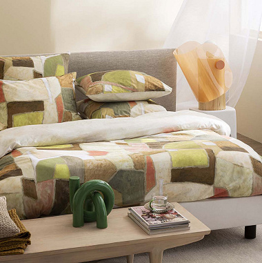 Housse de couette Clay Collage Terra­cotta Desi­gners Guild