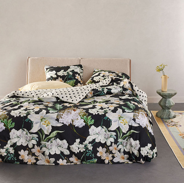 Parure de couette Rosa­lée Anthra­cite Essenza