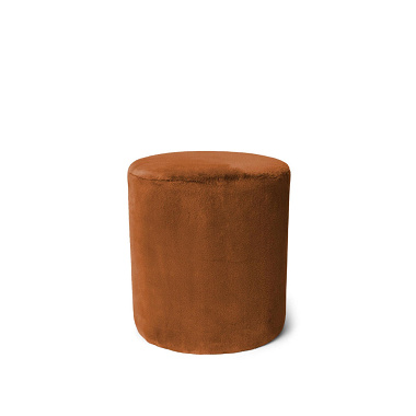 Pouf Furry Leather Brown Essenza