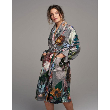 Robe de chambre Fleur Taupe Essenza