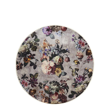 Tapis Rond Fleur Grey Essenza