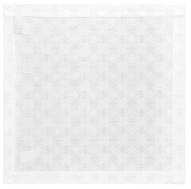 4 serviettes de table anneaux blanc Jacquard Français