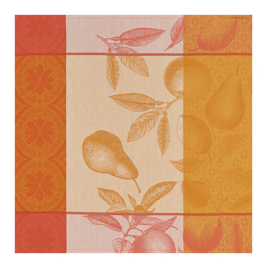 4 serviettes de table Arrière-Pays Melon Jacquard Français