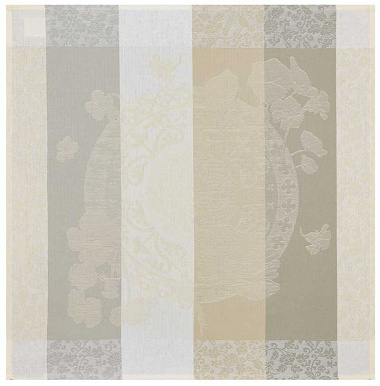 4 serviettes de table Fleurs gour­mandes craie Jacquard Français