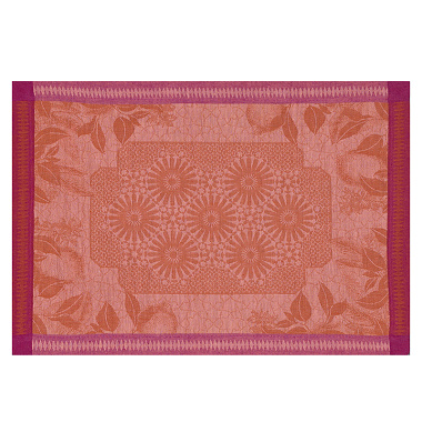 4 sets de table Jardin d’Orient terra­cotta Jacquard Français