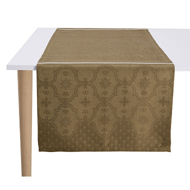 Chemin de table Armoi­ries Grège Jacquard Français