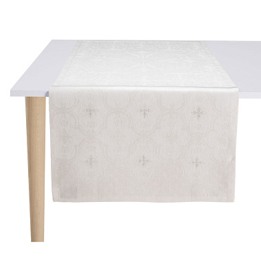 Chemin de table Armoi­ries Lys Jacquard Français