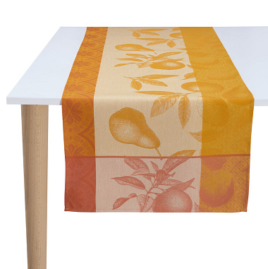 Chemin de table Arrière-Pays Melon Jacquard Français