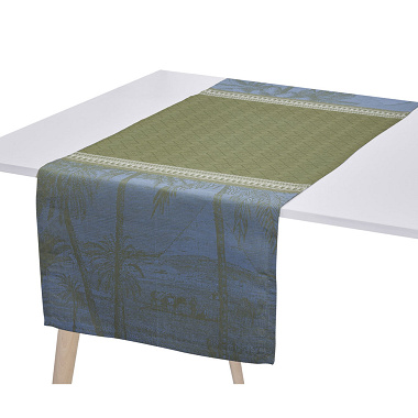 Chemin de table Croi­sière sur le Nil Palmier Jacquard Français