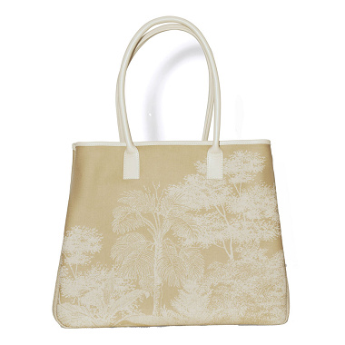 Sac Shop­ping Paysage Brun Jacquard Français