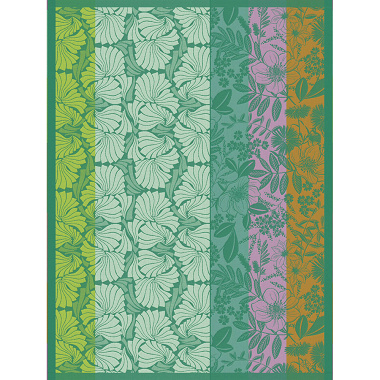 Torchon Cottage Jardin Jacquard Français