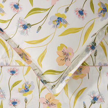 Taie d’oreiller Centau­rée Crème Jardin secret
